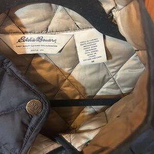 Eddie Bauer Black and Tan Quilted Jacket